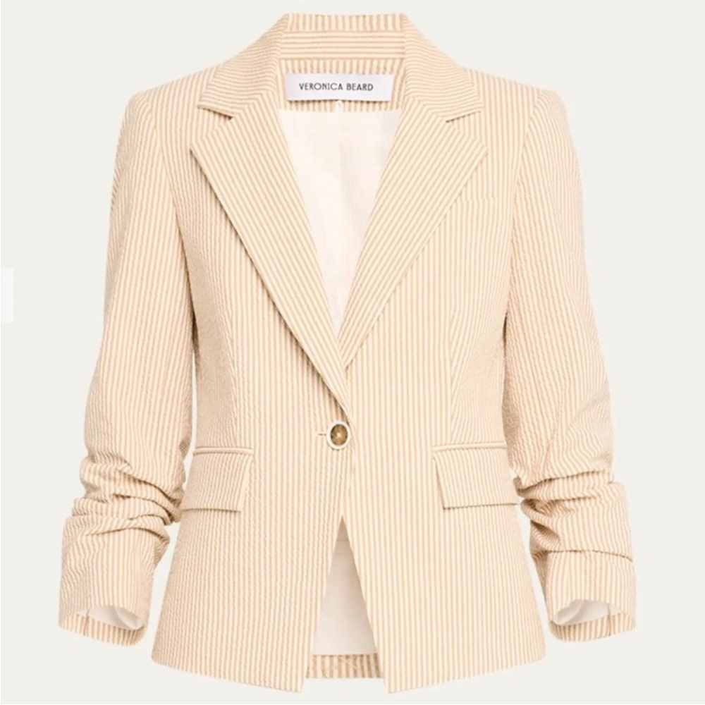 NWOT $697 VERONICA BEARD aaliyah dickey jacket in khaki/white sz 0